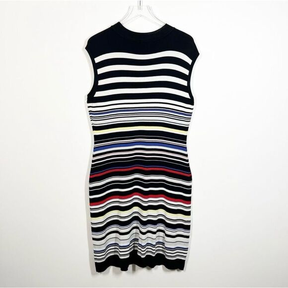 Halogen Women’s Size Large Striped Knit Sleeveless Knee Length Stretch Dress - Picture 3 of 9